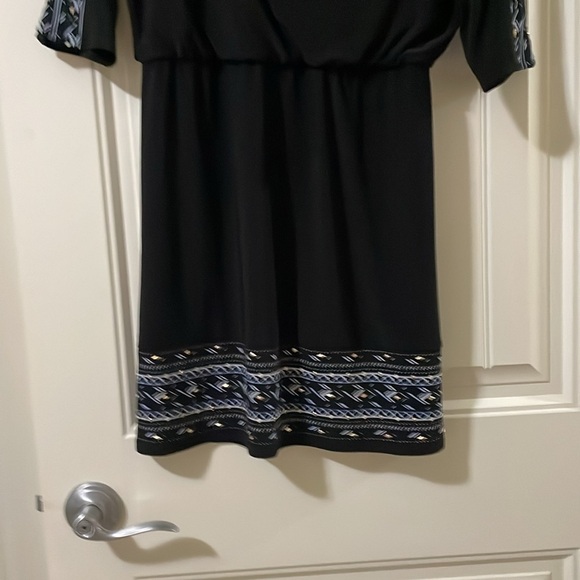 White House Black Market 3/4 Sleeve Black Dress Size Small - Picture 6 of 10
